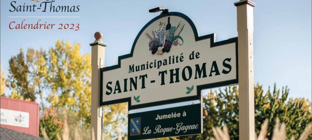 Saint-Thomas offre maintenant un calendrier annuel aux citoyens