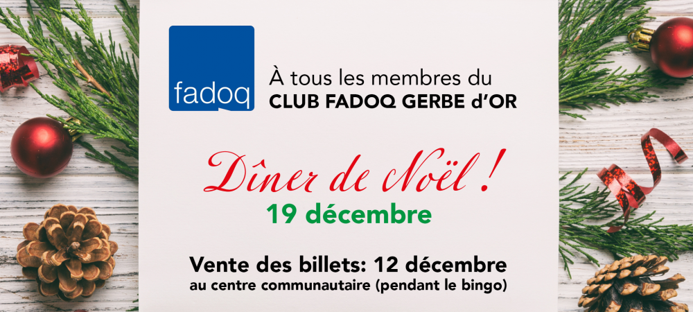 Mot du Club FADOQ Gerbe d'or