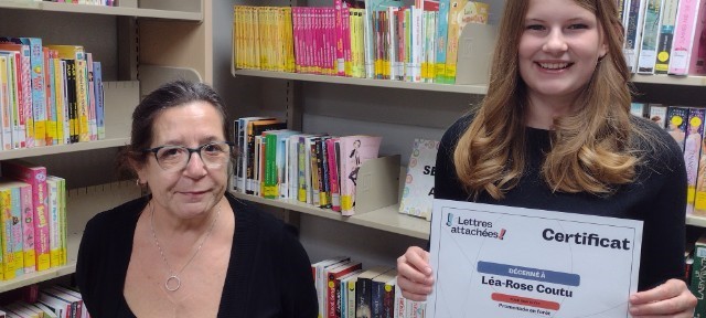 Une jeune thomasienne gagnante du 1er atelier des Lettres attachées